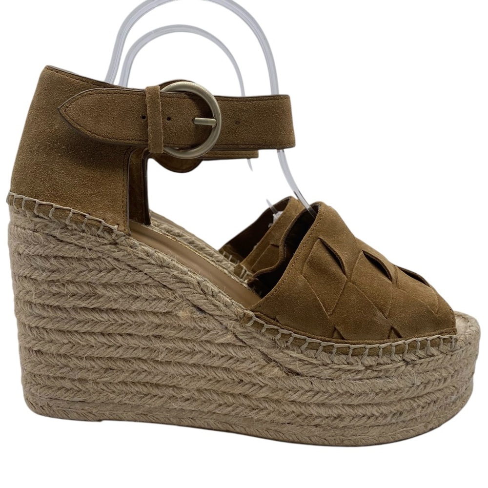 Marc Fisher Womens Shoes Adalla Sandals 10 Brown Wedge Espadrille Wedge Casual - Picture 2 of 13